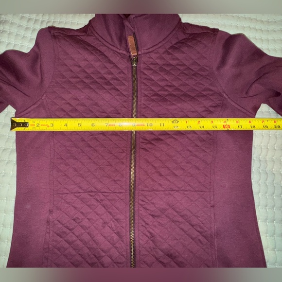 L.L. Bean Women's Quilted Full-Zip Sweatshirt. Dark plum. - Picture 7 of 14
